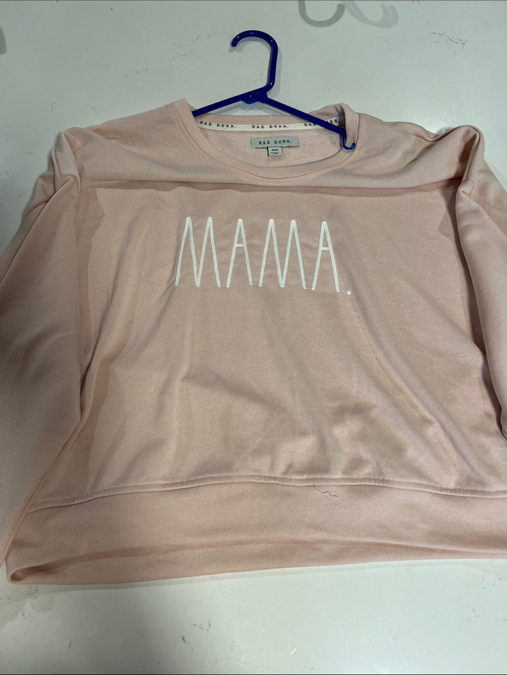 Rae Dunn MAMA Crewneck Sweatshirt - Pale Pink with White Lettering - Picture 3 of 3